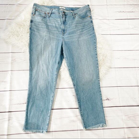 Madewell Women's Vintage Wash Raw Hem Light Faded Jeans Five Pocket Size 36‎ - Picture 2 of 6
